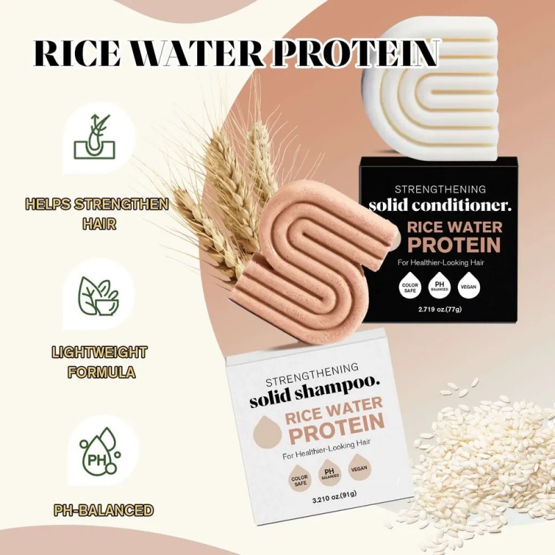 Jabón Champú Y Acondicionador De Arroz Para Cabello Nutrició