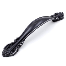 Jetland Cabinet Hardware Handle Pull - 5-Pack, Black with Grey Line, 3" (76mm) Hole Centers, PW8803BGL76