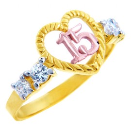 15 Años Ring - Quinceanera Ring with Cubic Zirconia(10k) (13)