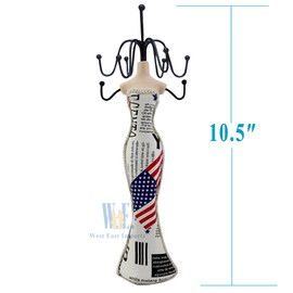 Jewelry Mannequin Stand Dress Mannequin Necklace Bracelet Display Holder Organizer (Black)