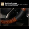 XUKEY Wood Grain Steering Wheel Cover Leather Anti-Slip&Brea