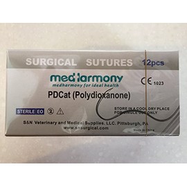 box of 12 PDCat 45cm 3-0 Polydioxanone Suture with 3/8 24mm rev cutting needle