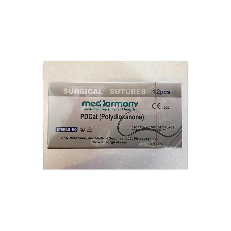 box of 12 PDCat 45cm 3-0 Polydioxanone Suture with 3/8