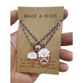 Best Friends Necklace for 2 Cute Dog Puppy Animal Friendship Necklace for Women Men BFF Necklace Jewlery Gift