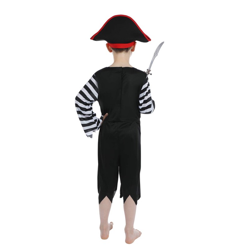 Sincere Party Children's Pirate Costume with Hat,Sword,Eyepatch for Unisex Kids