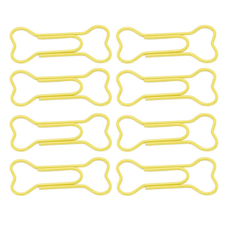 100pcs Colored Dog Bone Shape Paper Clips Black Lightweight Notebook