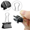 80pcs Binder Clips, 15mm Black Metal Binder Clips, Small Bulldog