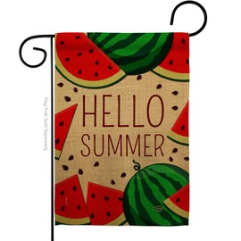 Ornament Collection Fun in The Sun Watermelon Summer Garden Flag Beach Pool Luau Tropical Party Season Outdoor Summertime Sunny Small Decorative Gift Yard House Banner Made USA 13 X 18.5