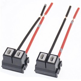 2pcs Ceramic H7 2 Pin Headlight Replacement Repair Bulb Holder Connector Plug Wire Socket Pre-wired