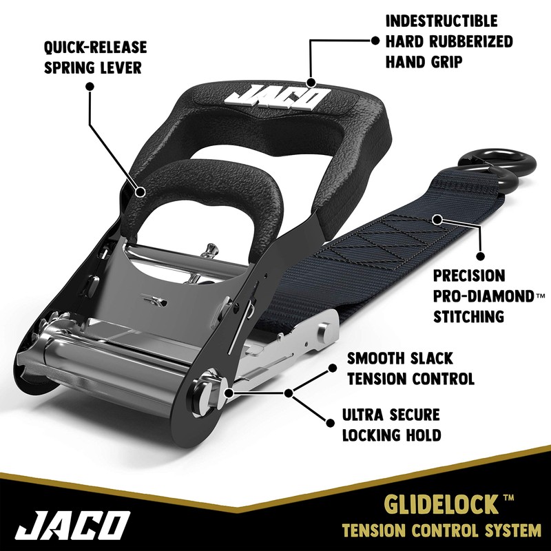 JACO Heavy Duty Ratchet Straps - 1.6 inch x 8