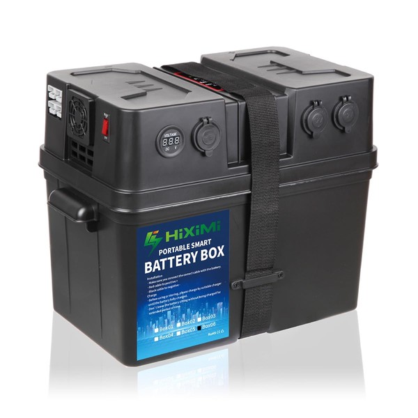 12V Battery Box Outdoor Portable Multifunction Battery Tray Cases for