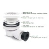 Low Profile Shower Drain Assembly with Perforated Strainer, 1.5" Side