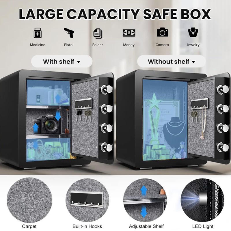 BONANO 2.2 Cub Safe Box, Home Safes Lock Box with