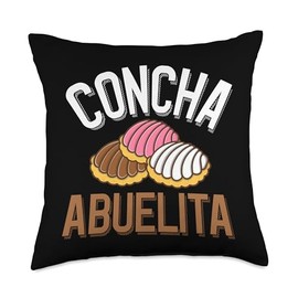 Concha Abuelita White Pink and Chocolate Conchas Throw Pillow