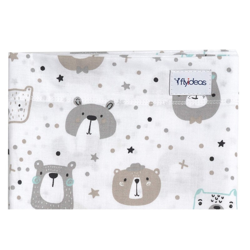 FlyIdeas Fitted Sheets for Pram 75 x 35 cm, Pack