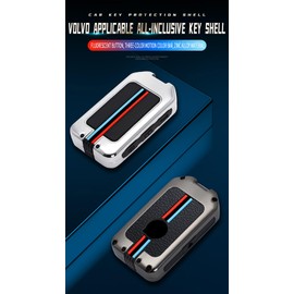 ontto Metal Key Fob Cover Fit for Volvo Smart Remote Keyless Entry Car Key Holder Key Protector Antifall Antiscratched for XC90 XC60 XC40 S60 S90 V60 V90 Polestar 1 Polestar 2