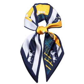 QIUTIMIY Silk Like Scarf for Women Neck Scarf Belt, Satin Scarf for Hair Tie Fashion Purse Scarf for Handbags Accessories Charm(Horse Grey)