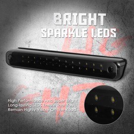 High Mount Waterproof Dual Row LED 3rd Third Tail Rear Brake Light Cargo Lamp Replacement ForChevy/GMC C/K-Series GMT400 (Black Smoke Lens)