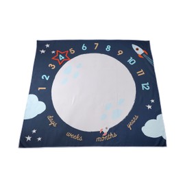 CGB Giftware | Baby Milestone Space Mat Blanket | Key Ages Weekly Monthly | New Born Present | Size 88cm x 100cm | from The Little Tribe Collection | GB06031