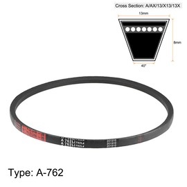 sourcing map A762 V-Belts 762mm Inner Girth 13mm Top Width 8mm Thickness A-Section Rubber Drive Transmission Belt 2pcs