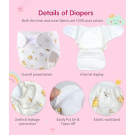 Reborn Baby Dolls Diapers Accessories 4-Piece Pack Fit for 17-24 inch Reborn Dolls Newborn Underwear Reusable Washable
