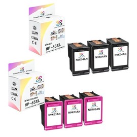 Toner Refill Store Compatible Ink Cartridge Replacement for HP 65XL N9K04AN N9K03AN High Yield Works with HP Deskjet 3720 3721 3730 3732 3752 3755 3758 Printers (Black, Color, 6 Pack)