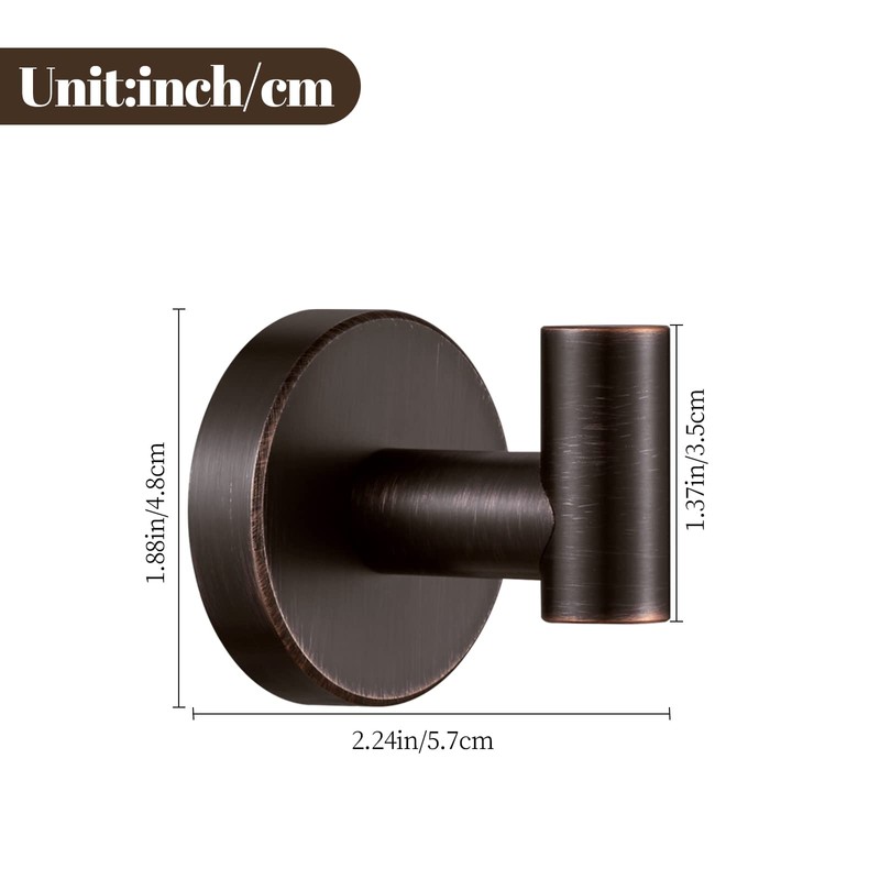BigBig Home Bronze Towel Hooks, Bathroom Robe Hook Oil Rubbed,