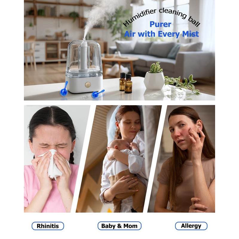ZhenD 16 Pack Humidifier Cleaner Anti-Scale Balls: Stop White Dust,