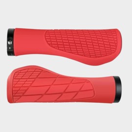 ANDINUS Ergonomische Griffe aus Gummi für MTB/City, 132 mm, weicher und bequemer Griff, verstellbare Klemme für mehr Kontrolle und Stabilität, (blau/rot/schwarz/braun)
