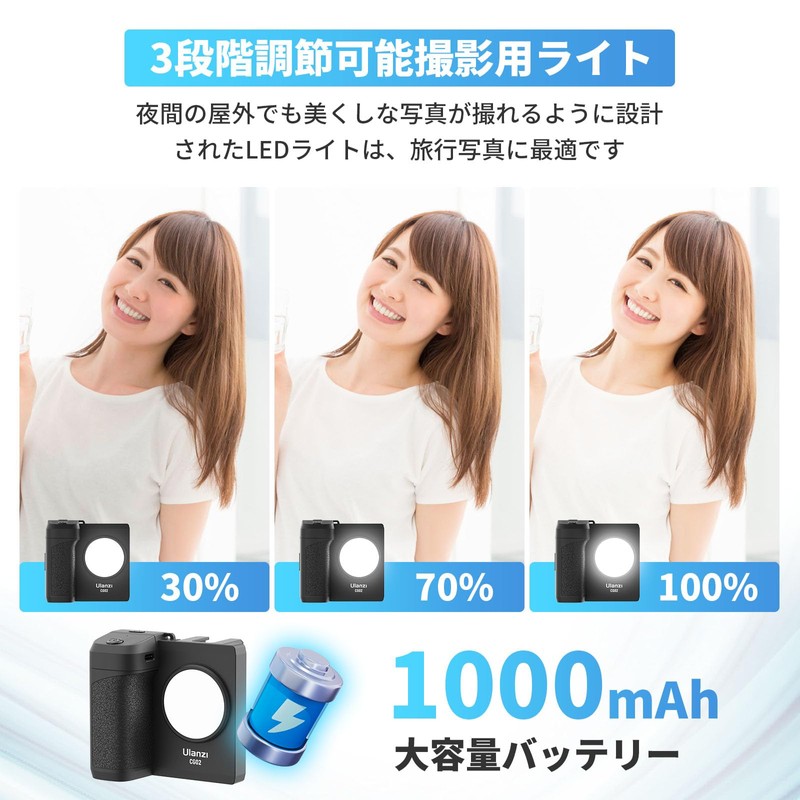 Ulanzi Smartphone Holder for Selfies, Smartphone Grip with Photography Light,