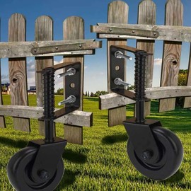 Real Fancy 4.3" Heavy Duty Gate Wheel - Spring Loaded Gate Wheel for Wooden/Metal/Fence Gate, TPR Rubber & Precision Bearings, Dual Rust Protection, 2 Pack