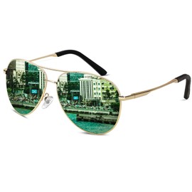 HENGOSEN Polarised Sunglasses Men Women Classic Unisex Sun glasses Metal Frame UV400 Protection for Fishing Driving Golf