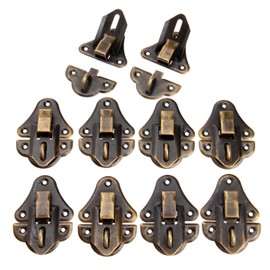 Dophee 10Pcs 48x35mm Vintage Decorative Cabinet Latches Hasp Pad Lockable Clasp for Jewelry Wooden Box Case Chest