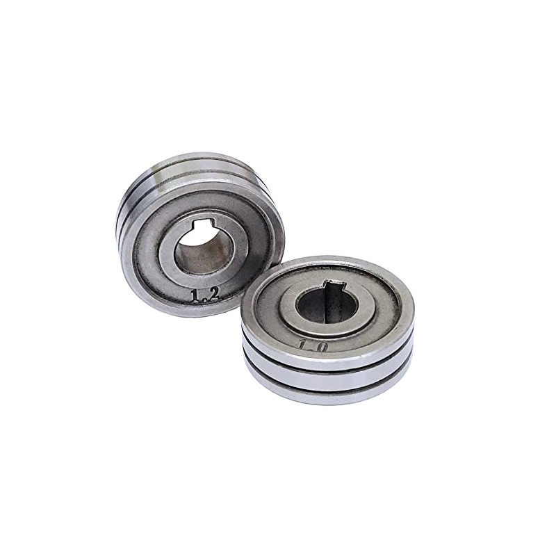 2x Roll Wheels Knurled Groove Wire Machine Feed Drive Rollers