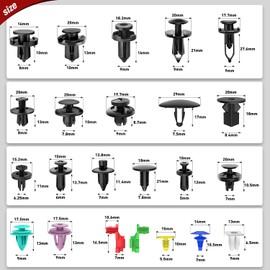 Nilight 725Pcs Car Push Retainer Clips & Auto Fasteners Assortment -23 Most Popular Sizes Nylon Bumper Fender Rivets with 10 Cable Ties and Fasteners Remover for Toyota GM Ford Honda Chevy