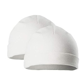 MANSURI Premature Pack of 2 Baby Beanie Hat Tiny Baby Boys Girls Hat Colour Choice 100% Cotton Soft Baby Hat PRH3 (White)