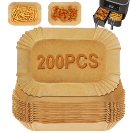YQL 200 Stücke Backpapier für Heißluftfritteuse Ninja AF300EU/AF400EUCP/AF500EU, Air Fryer Pergament Paper Liner Disposable Air Fryer Accessories