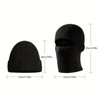 One piece hat winter men's balaclava knitted wool hat windproof