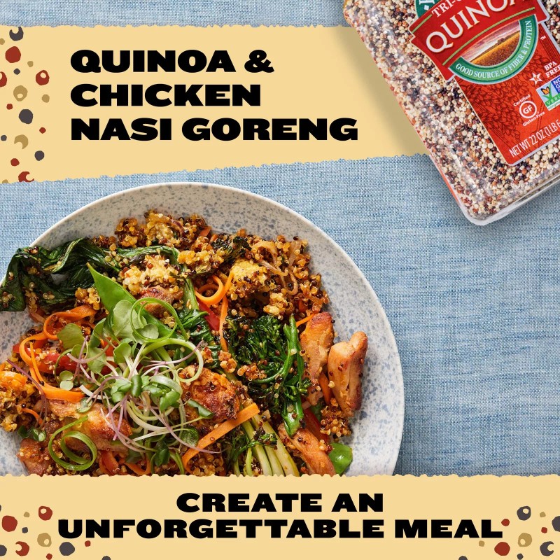 RiceSelect Tri Color Quinoa Blend 22 Ounce Gluten Free Non
