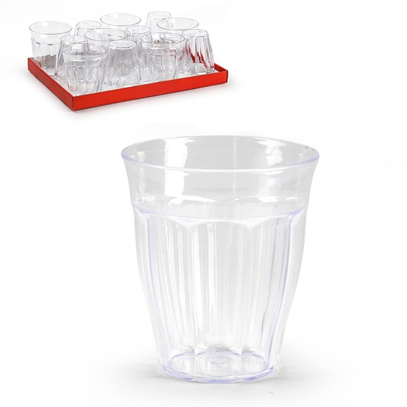 4PK Reusable Plastic Glasses Tumblers for Adults, Unbreakable Picnic Camping