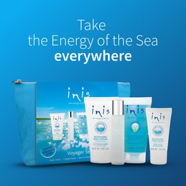 Inis the Energy of the Sea Inis the Energy of the Sea Voyager Gift Set - Hydrating Body Lotion - Refreshing Shower Gel - Body Wash - Unisex Cologne - Hand Cream For Women - Perfume - Travel Size Cosmetics With Cosmetic Bag