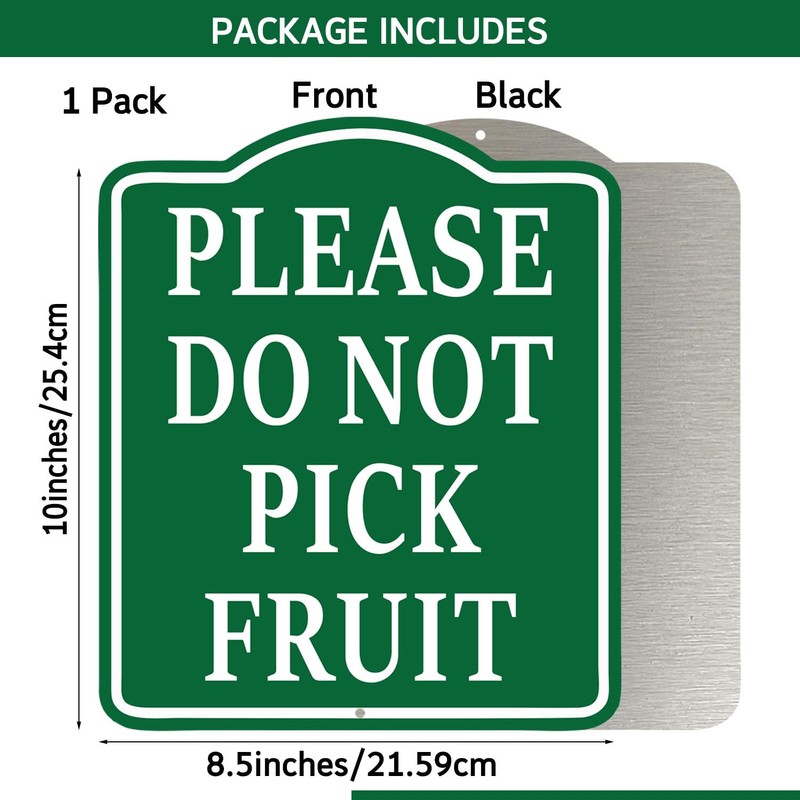 Please Do Not Pick Fruit Sign, Joyfulmap Aluminum Composite Sign
