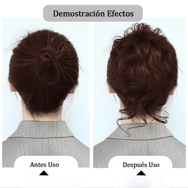 2 Piezas Extension de Cabello Moño Desordenado, Cabello Postizo Natural,