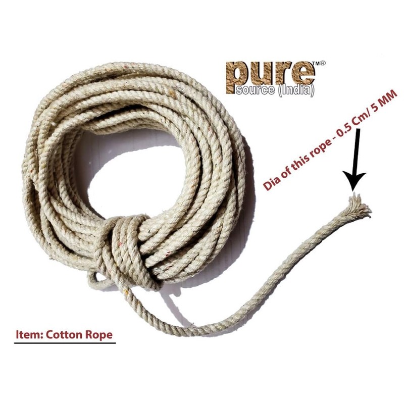 Pure Source India - Cuerda de algodón Trenzada para secar