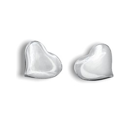 Stud Earrings Heart of Mother of Pearl - Silver 925 Sterling - Small Earrings Plug Heart Shape with Gift Box