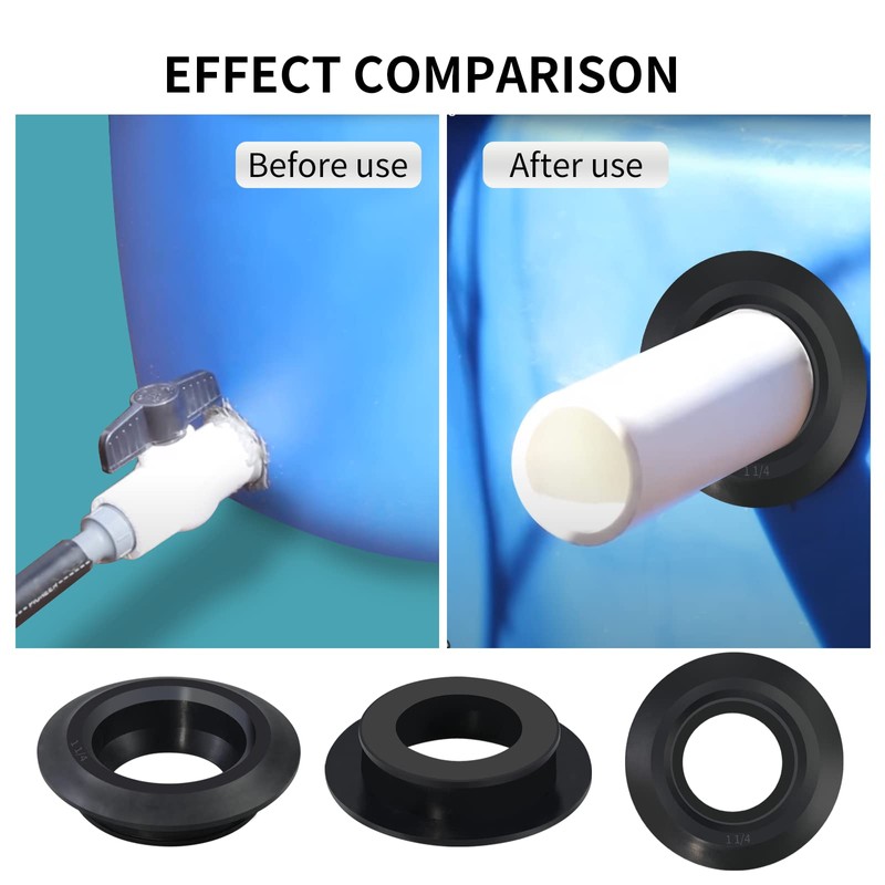 2 Pack 1-1/4" Vsttar Flexible Tank Adapter (Bulkhead), Flexible Pipe-to-Tank