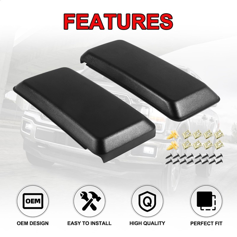 2Pcs F150 Front Bumper Guards Pads Cover Insert Cap Compatible