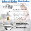 Upgraded 3 in 1 Kitchen Sink Drain Strainer Stopper, Brushed