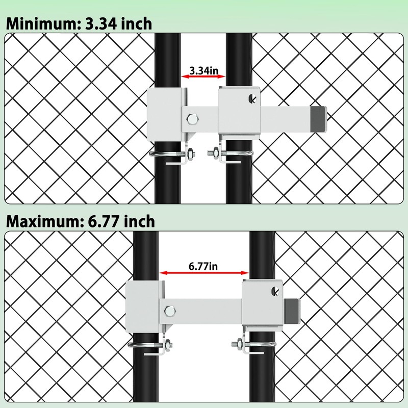 Fixirons Chain Link Fence Double Gate Latch for 1-5/8" or
