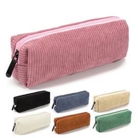 Small Pencil Case for Kids Pen Pencil Organizer for Boys Girls Adult Stationery Supplies Marker Highlighter for Middle High School Student (Rose Pink)